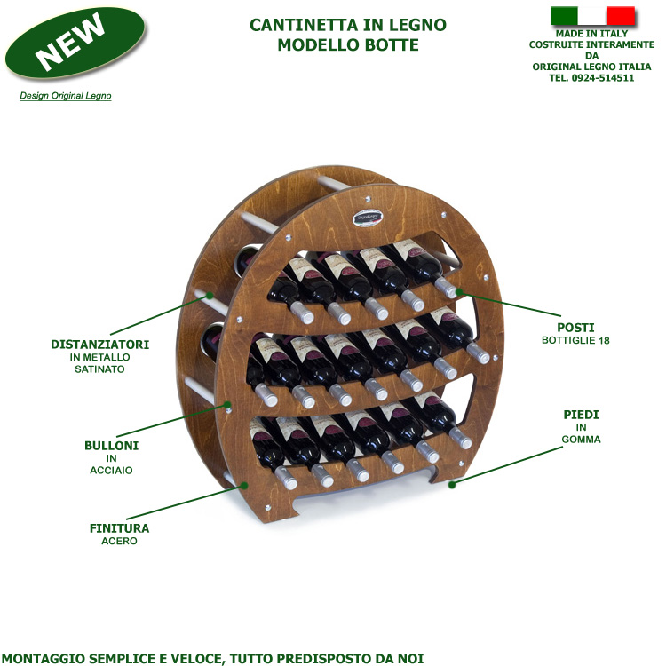 Cantinetta Botte B.36 In Legno