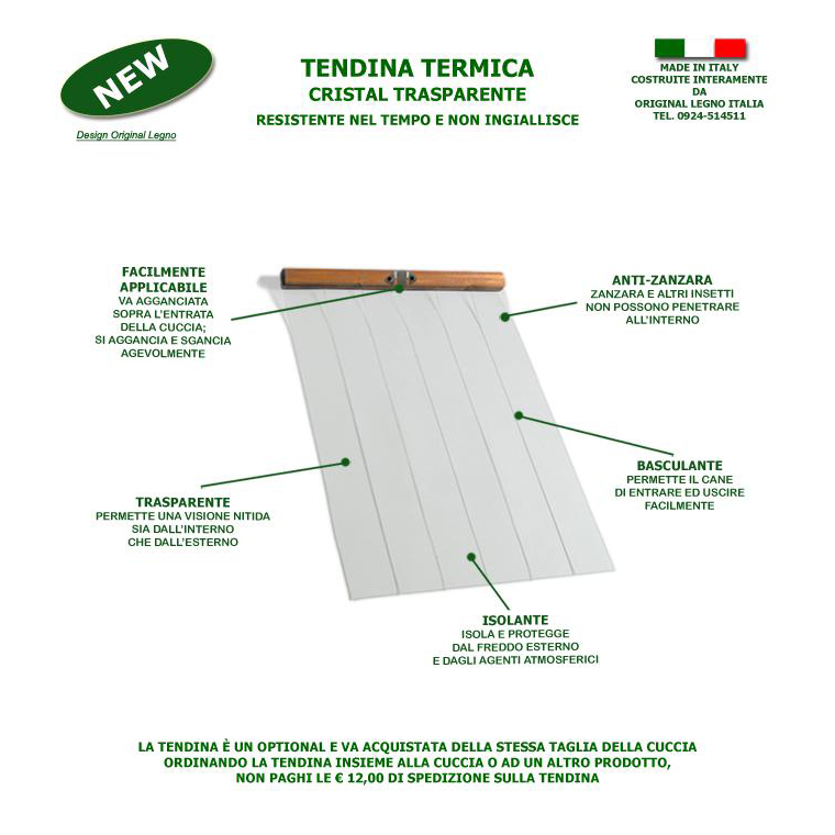 tendina termica per cucce in legno