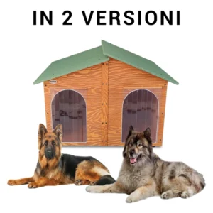 Cucce in legno per cani 2 ingressi XXXL in 2 versioni