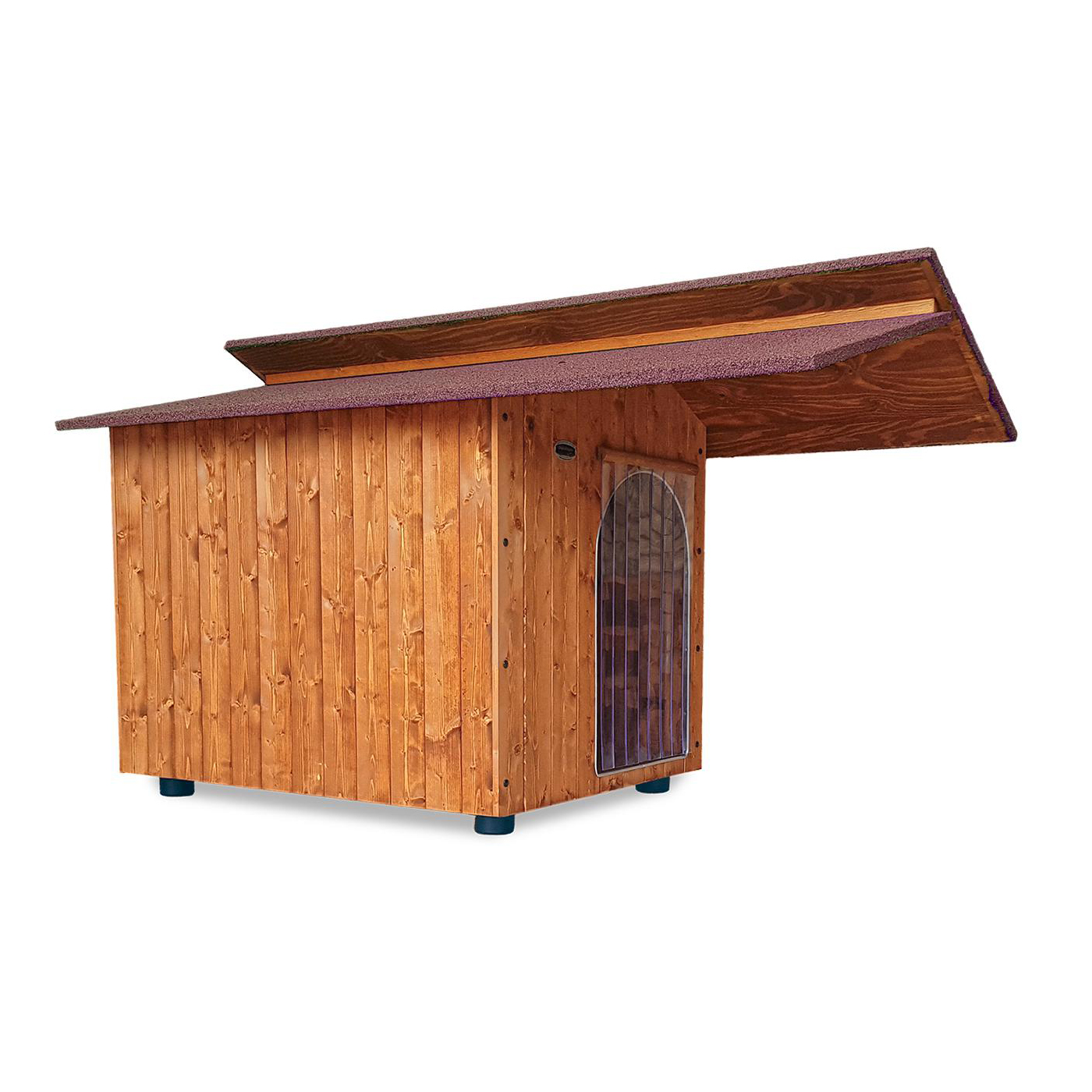 Cuccia in legno per cani alpi pensilina tetto rosso