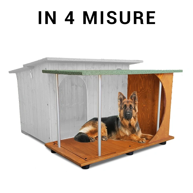 veranda per cucce oasi in legno per cani